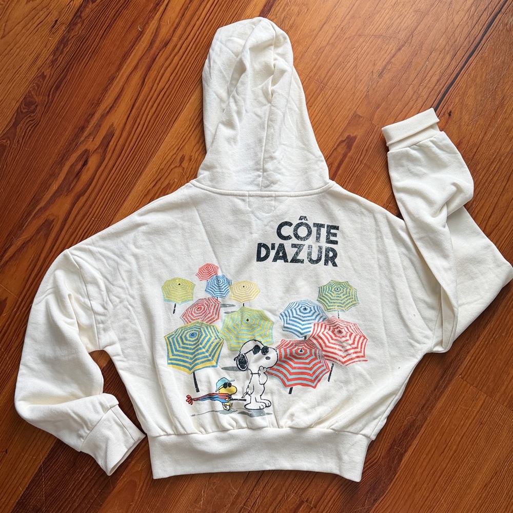 Peanuts (Snoopy) Cropped Zip-up Hoodie size medium juniors New